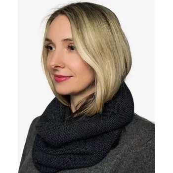 Šála Dámská kruhová vlněná šála Merino Extra Fine Antracit