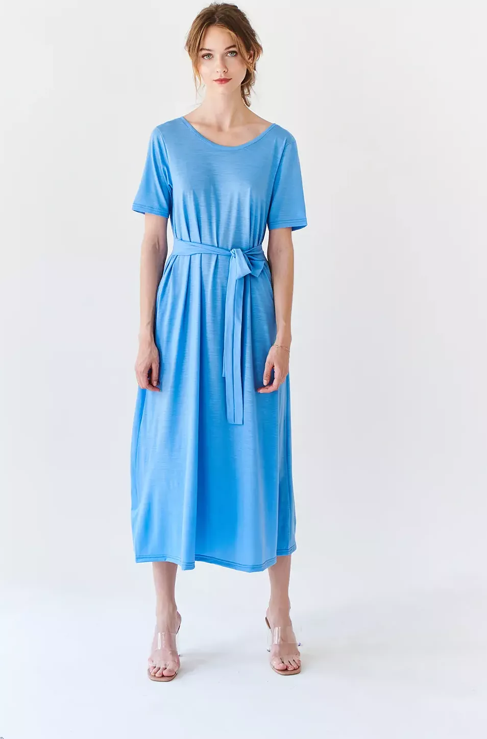 Šaty Merino 140 Blankytně modrá L-XL