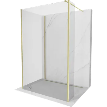 Mexen Kioto sprchová stěna Walk-in 110 x 110 x 40 cm, transparentní, zlatá kartáčovaná - 800-110-110-221-55-00-040 Sprchové stěny