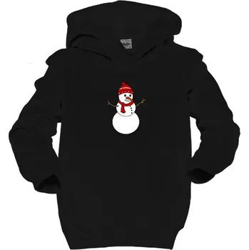 Pánská mikina Dětská mikina s kapucí s potiskem Sněhulák dětské