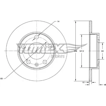 Brzdový kotouč Brzdový kotouč TOMEX Brakes TX 73-72