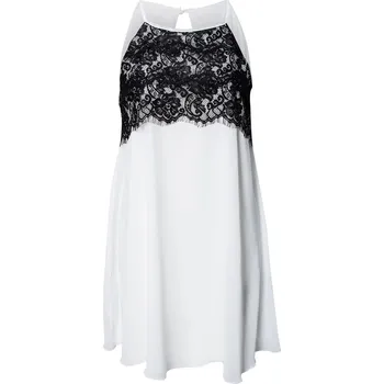 Dámské šaty LM moda A Šaty bílé áčkové, jemné s krajkou DL7932