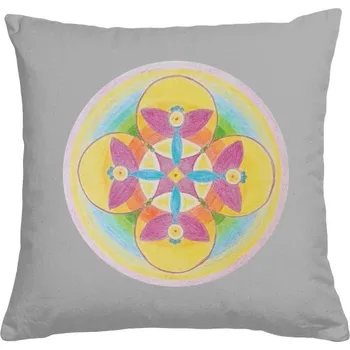 Bytový textil Polštář bavlněný s potiskem S mandalou - Radost ze života