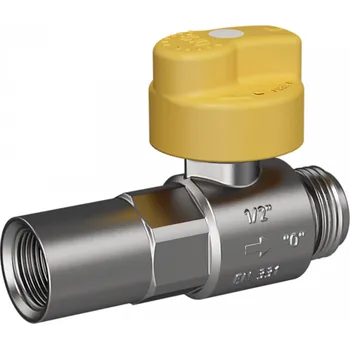 Vodovodní kohout MERABELL VAIT kulový kohout Rp1/2"xR1/2", bezpečnostní, přímý, plyn, mosaz