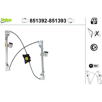 Stahovačka okna Zvedací zařízení oken VALEO 851392