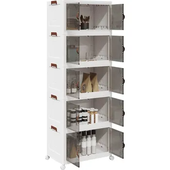 Úložný box Stohovatelný úložný box na kolečkách 4012374 75 l bílý