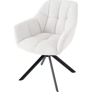 Jídelní židle 2SET jídelní židle PAPILLON bílá bouclé otočná