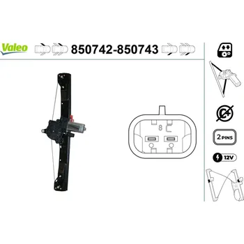 Stahovačka okna Zvedací zařízení oken VALEO 850742