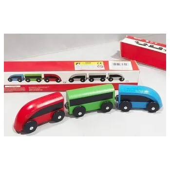 Dřevěná hračka Pociąg drewniany 3 częściowy