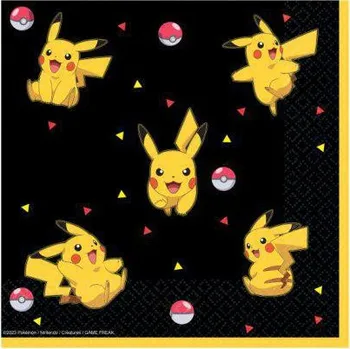 Party nádobí Amscan Ubrousky papírové - Pokemon 33 x 33 cm, 16 ks