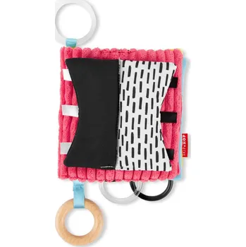 Hračka pro nejmenší SKIPHOP Knížka edukační textilní na C kroužku Discoverosity Skip Hop