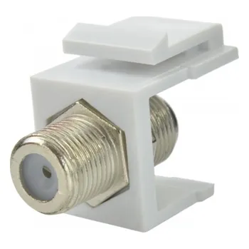 Elektrická zásuvka Satelitní zásuvka F Modul pro keystone SAT, spojka, bílý