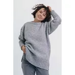 Dámský vlněný volný svetr Alpaka Blend XL-XXL Šedá