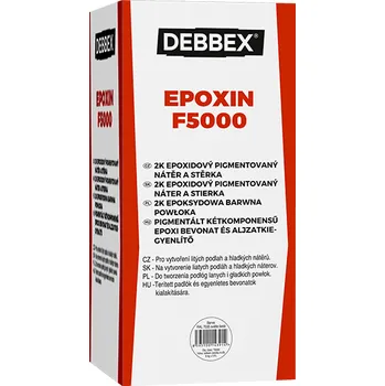 barva na zeď EPOXIN F5000 5 + 1 kg sada plechovek dopravní červená RAL 3020