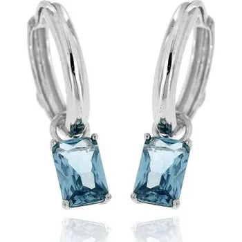 Náušnice Zlatnictví U Kostela Kroužky z bílého zlata s modrým kamenem 7392b 959082295