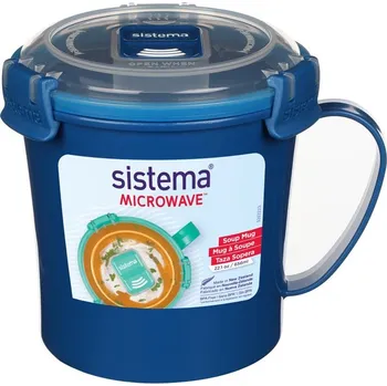 Dóza na potraviny Sistema Hrnek na polévku Microwave Soup Mug 656 ml, modrá