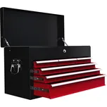 HOMCOM kufr na nářadí 6 zásuvek zámek box na nářadí rukojeť box na nářadí ocelový červený+černý 60x26x34cm | Aosom