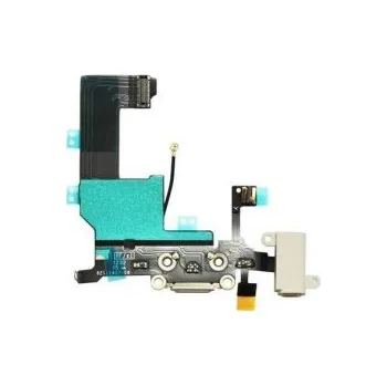 Nabíjecí konektor, audio konektor, kabel s mikrofonem pro Apple iPhone 5 - bílá