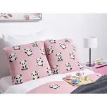 Sada 2 dětských dekoračních polštářků růžové bavlněné povlaky 45 x 45 cm pandy vzor dětské doplňky do ložnice Beliani