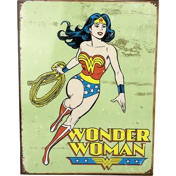 Plechová cedule D.E. metal signs Plechová cedule Wonder Woman 40,5 cm x 32 cm