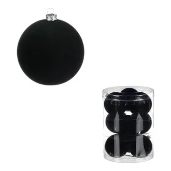 Vánoce Kulaté sametové ozdoby - pr. 7 cm, černé, cena za balení (9 ks)