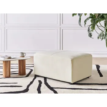 Taburet Taburet světle béžový čalouněný podnožka otoman obdélníkový minimalistický moderní Beliani