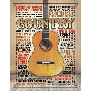 Plechová cedule D.E. metal signs Plechová cedule Country - Made in America 40 cm x 32 cm