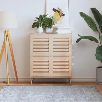 Interiérové dveře ZBXL Nábytková dvířka lamelový design 4 ks 39,5 x 39,4 cm borovice