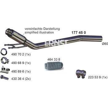 Přední díl výfuku Výfuková trubka ERNST 177450