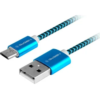 Počítač Kabel GoGEN USB / micro USB, 1m, opletený - modrý