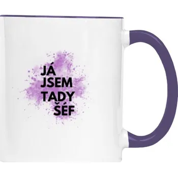 Hrnek malý barevný s potiskem Já jsem tady šéf