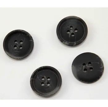 Knoflík Dírkový knoflík - tmavě šedý melír - průměr 2 cm