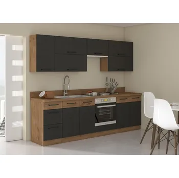 Kuchyňská linka Kuchyň Vigo 260 cm - dub lancelot/matera