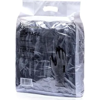 Pracovní rukavice ARDON Rukavice DICK BASIC, maloobchodní balení 12 párů, máčené AR9063/10 10 Šedá odstíny