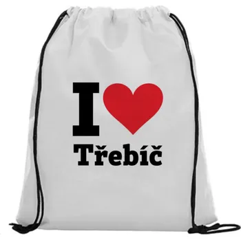 Sportovní vak Vak na záda - I love Třebíč Růžová