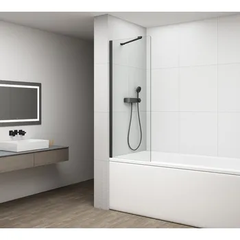 Fisa vanová zástěna 800x1500 mm, černá mat, čiré sklo FS1082-B