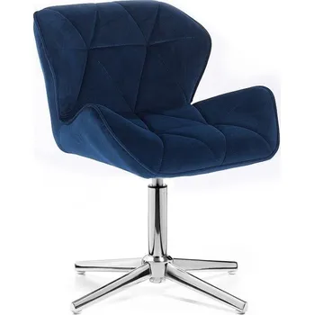 LuxuryForm DESIGN Židle MILANO VELUR na stříbrném kříži - modrá