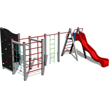 Dětské hřiště Playground System ŠPLHACÍ SESTAVA se skluzavkou - SS102K - celokovová