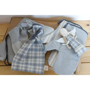 Kosmetická sada Dárková sada z šedého kanafasu