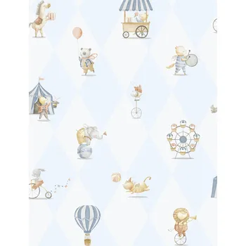 Tapeta ICH Wallcoverings Dětská vliesová tapeta na zeď, modrá, zvířátka, 282-2, Enzo, ICH Wallcoverings, velikost 10,05 x 0,53 m