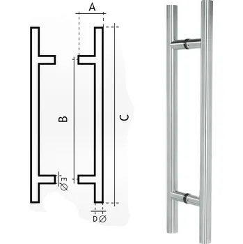 Eurolaton nerezové madlo 83 Rozteč/celková délka: 900/1100, Provedení madla: Pár - oboustranné, Typ montáže: Montáž na sklo