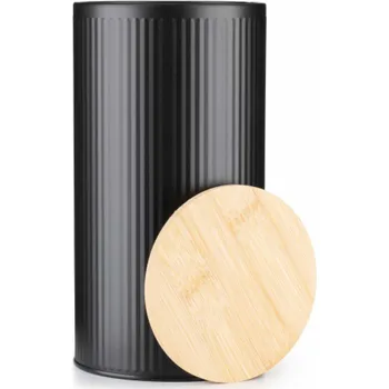 Dóza na potraviny Dóza 1,6 l plechová s bambusovým víčkem
