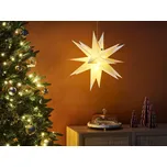 LED závěsná dekorace krémově bílá papírová hvězda vánoční světelná dekorace ruční výroba Beliani