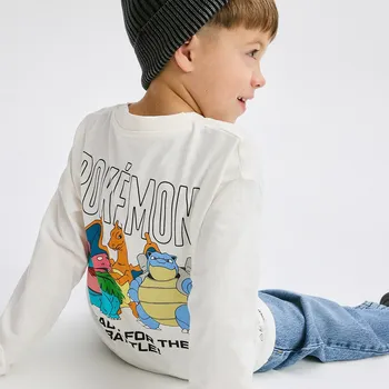 Chlapecké tričko Reserved - Pokémon tričko s dlouhým rukávem - krémová - 970CB-01X - 970CB-01X-164