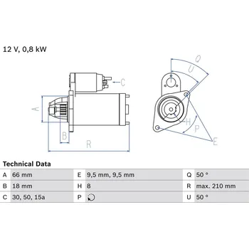 Autoelektrika Startér BOSCH 0 986 012 881