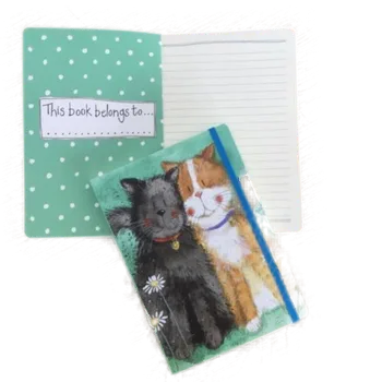 Zápisník Větší zápisník na gumičku se dvěma kočkami - design Alex Clark