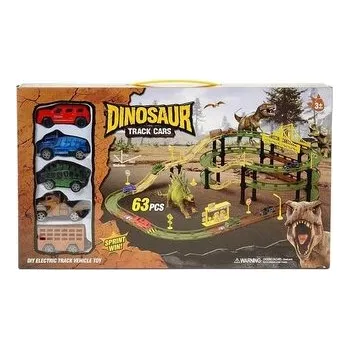 Hra na zahradu Tor samochodowy z dinozaurami na baterie
