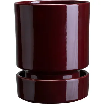 Květináč Hoff GLAZED Deep Burgundy Ø 14 cm / V 17 cm