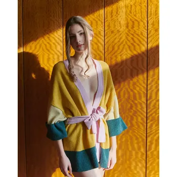 Dámské vlněné kimono Žlutá XL