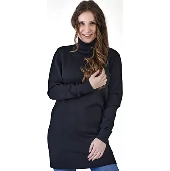 Dámský svetr Dámský vlněný rolák Merino Long M Černá